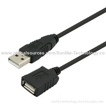 USB Cable with USB A Male to USB A Female, 28AWG Connector